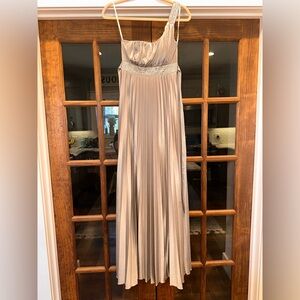 Speechless Size Small Elegant Silver Pleated Skirt Evening‎ Gown One Shoulder